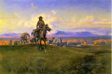 Indiana Cowboy Painting - the romance makers 1918 Charles Marion Russell Indiana cowboy